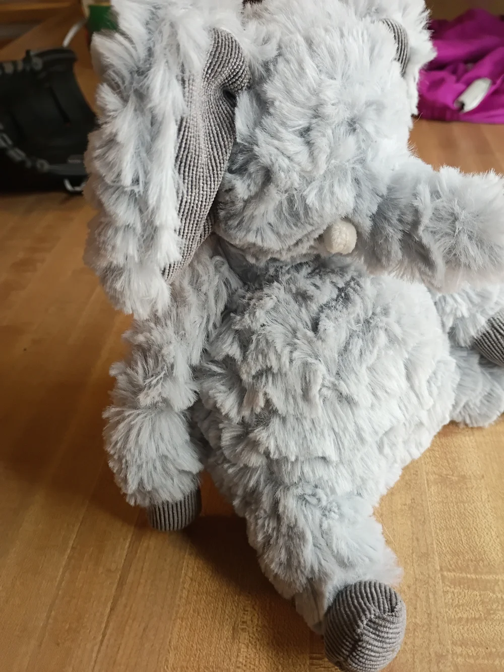 First Impressions Light Gray Elephant Lovey Plush